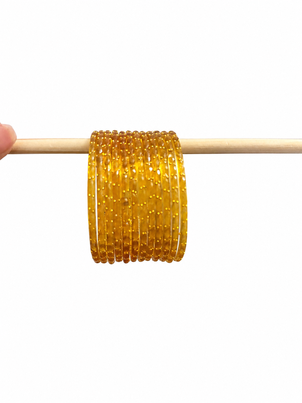 Gold Raindrop Glass Trendy Kashmiri Bangles for Special Occasions
