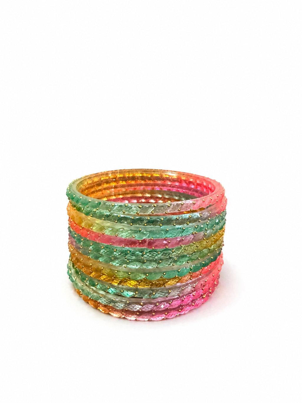 Light Multicolored Raindrop Bangles Trendy Glass